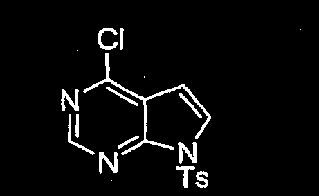 - 20 4-Chloro-7-(tolueno-4-sulfonylo)-7H-pirolo[2,3-d]pirymidyna [0098] [0099] Do roztworu 6-chloro deazapuryny (2,0 g, 13 mmol, 1,0 równoważ.