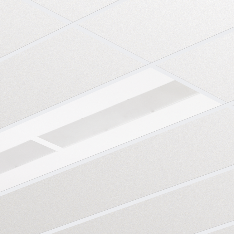 CoreLine Recessed Typ RC120B Utrzymanie Typ sufitu Sufit o widocznych profilach T - L90B50 System sufitowy 15 000 godzin Szerokość modułu: 300 mm Wskaźnik awaryjności Szerokość modułu: 600 mm