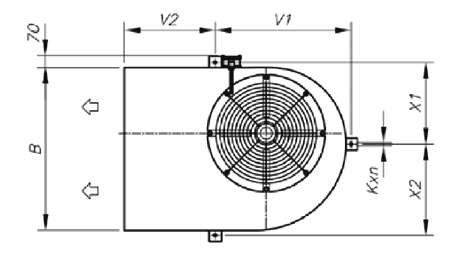 Kod zamówienia CIS 50 4T F300 KAMI Typ wentylatora Średnica wirnika Liczba biegunów silnika: 2=2900 r/min. 50 Hz 4=1400 r/min. 50 Hz 6=900 r/min. 50 Hz 8=750 r/min. 50 Hz 12=500 r/min.