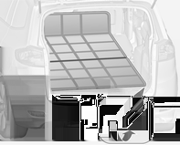 Zakrywanie przestrzeni bagażowej do oparć przednich foteli możliwe tylko przy użyciu maty zabezpieczającej Flex cover złożonej wzdłuż zamka na pół (dwie warstwy).
