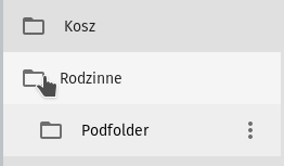 Tworzenie folderów i podfolderów Aby utworzyć nowy folder na koncie pocztowym należy kliknąć w ikonę trzech kropek znajdującą się obok nazwy konta pocztowego.