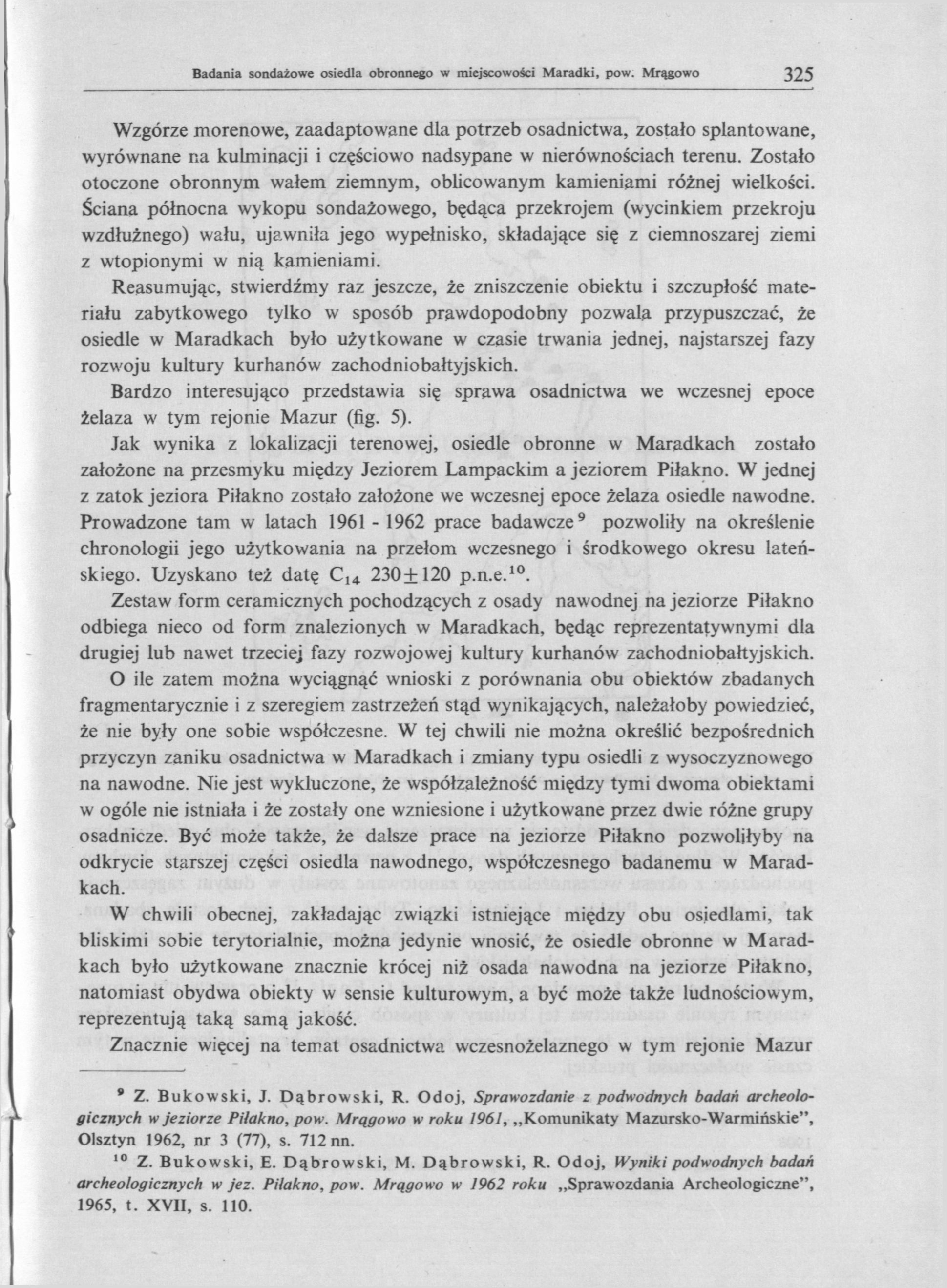 Badania sondażowe osiedla obronnego w miejscowości Maradki, pow.