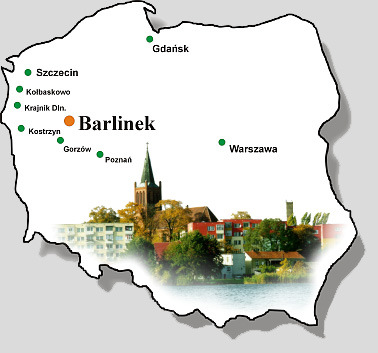 Rysunek 3. Lokalizacja miasta Barlinek w skali kraju Źródło: http://www.barlinek.