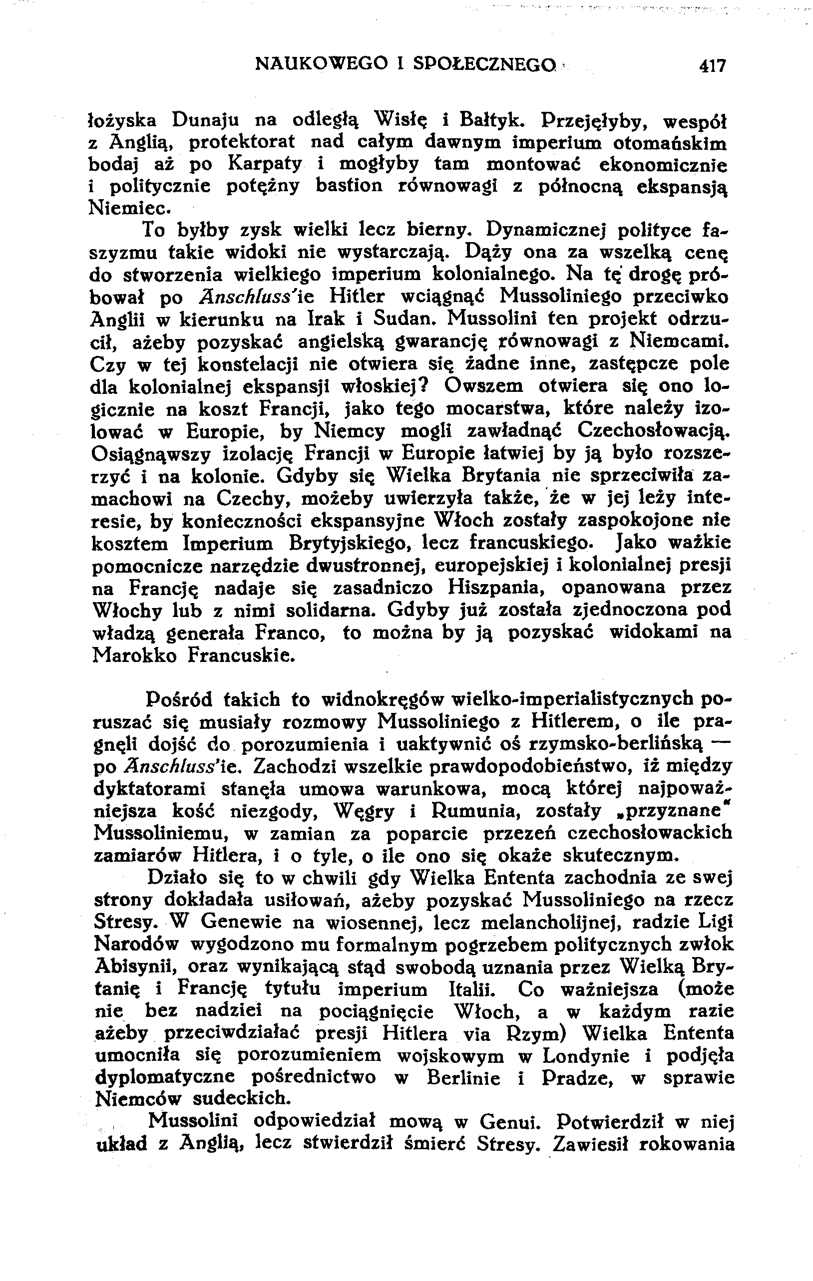 NAUKOWEGO I SPOŁECZNEGO 417 łożyska Dunaju na odległą Wisłę i Bałtyk.