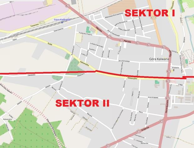 Rysunek 2 Podział na sektory miasta i gminy.