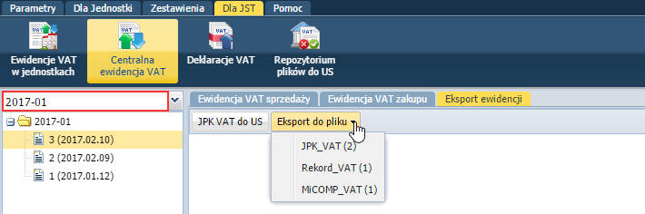 Zaloguj się do Platformy systemu vedukacja i za pomocą ikony uruchom aplikację Centralny VAT VULCAN. 2. Przejdź do widoku Dla JST/ Ewidencja VAT w jednostkach. 3.