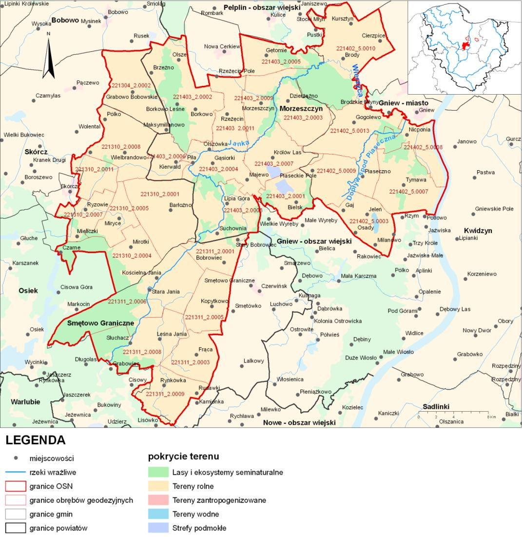Aktualizacja Programu Ochrony Środowiska dla gminy Gniew Green Key biogeochemicznych w postaci zieleni redukującej zanieczyszczenia, tereny rolne mogą stanowić zagrożenie dla środowiska wodnego.