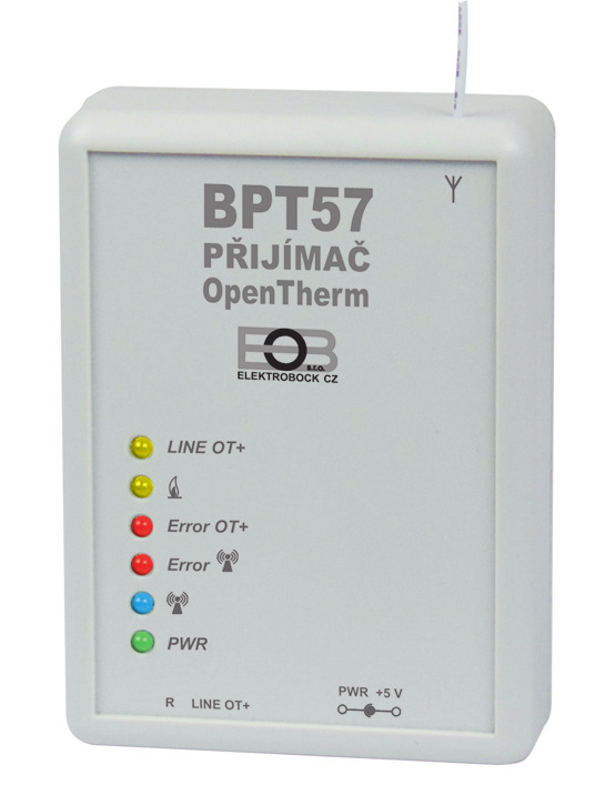 BPT57- ODBIORNIK Odbiornik BPT57 to urządzenie, które jest podłączone za pośrednictwem linii komunikacyjnej bezpośrednio do kotła.
