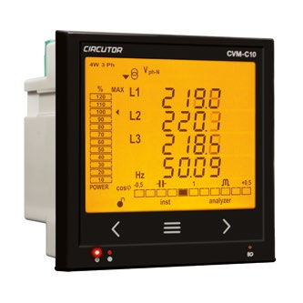 CVM-C10 Panelowy analizator sieci Opis CVM-C10 to analizator sieci do montażu na panelu (96 x 96 mm) z rejestrem energii.