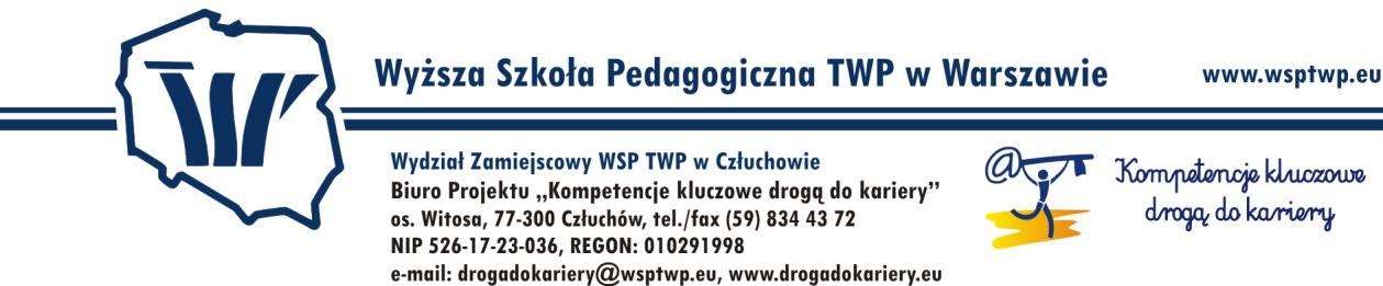 INFORMACJE DLA UCZNIÓW WYJEŻDŻAJĄCYCH NA OBÓZ LETNI W RAMACH PROJEKTU KOMPETENCJE KLUCZOWE DROGĄ DO KARIERY W TERMINIE 08.07.