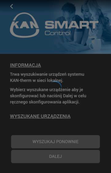 Pierwsze uruchomienie, gdy jesteśmy podłączeni do sieci Wi Fi, w której podłączona jest listwa.