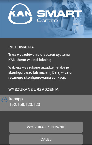 Gdy wyszukane zostaną wszystkie listwy wybieramy opcję Dalej.