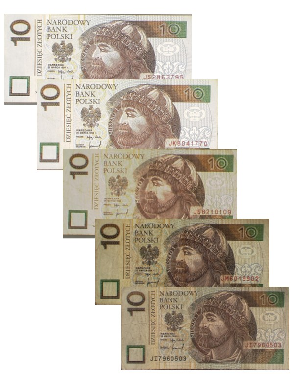 2. Wizualizacje zabrudzeń banknotów emisji 1994 r.
