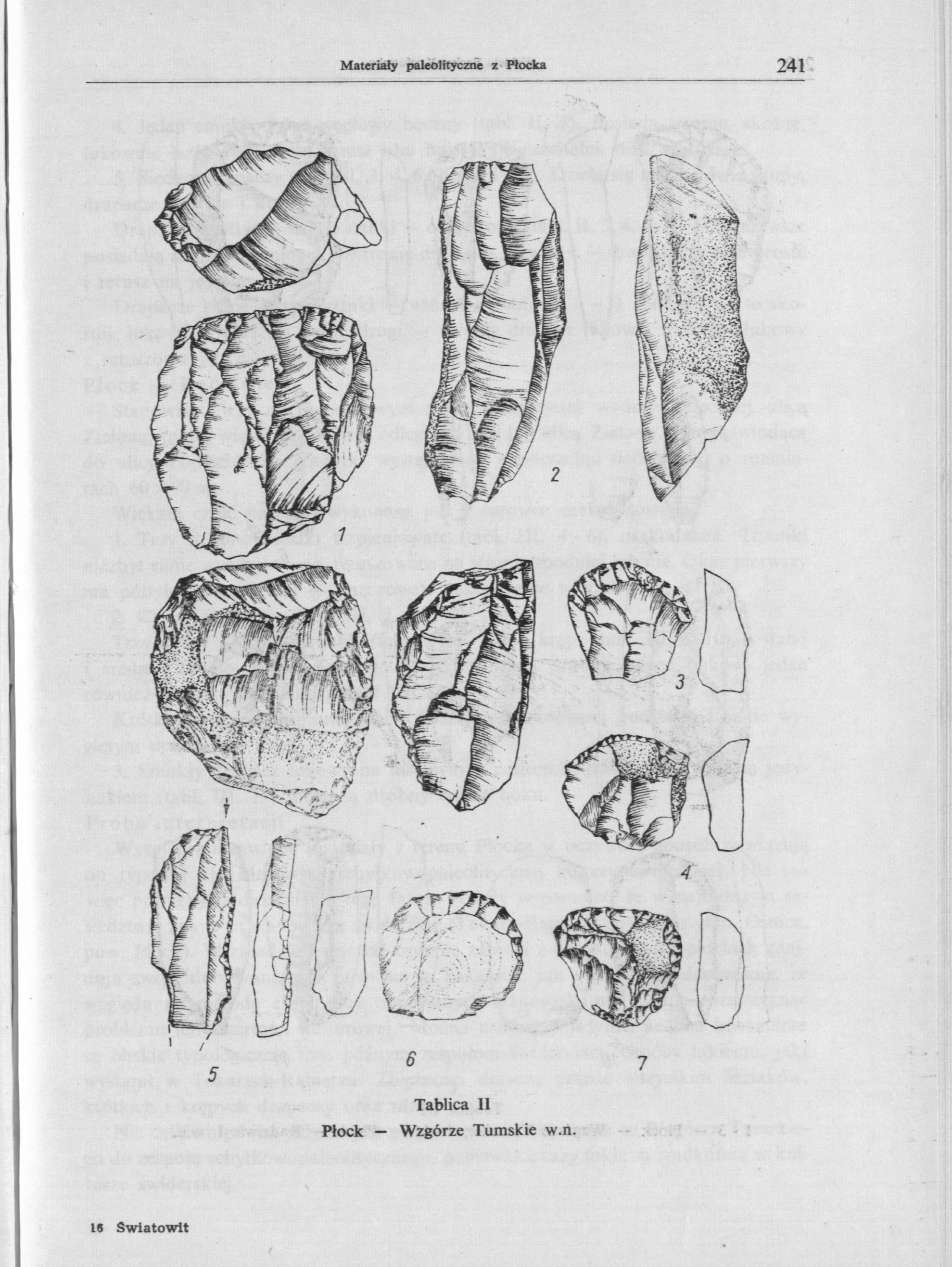 Materiały paleolityczne z Płocka Tablica