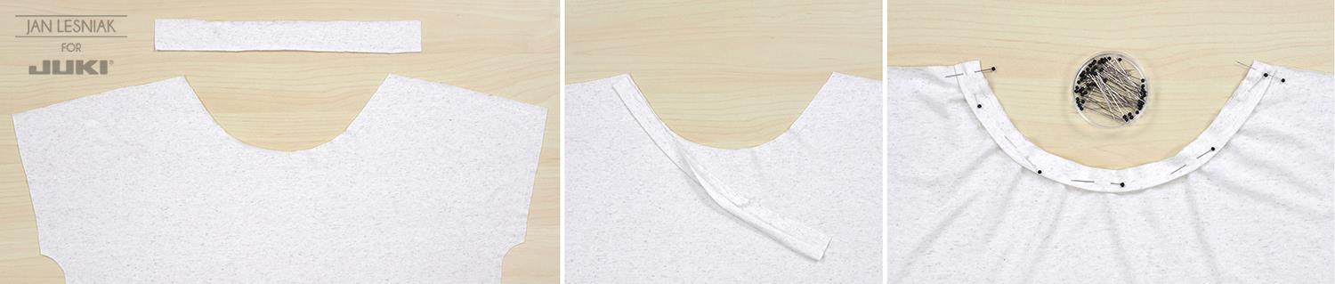 Następnie ustal głębokość na jakiej wprowadzisz obły kształt dołu bluzki z przodu (K = 5cm). Oraz linię długości tyłu bluzki (L = 10 cm).