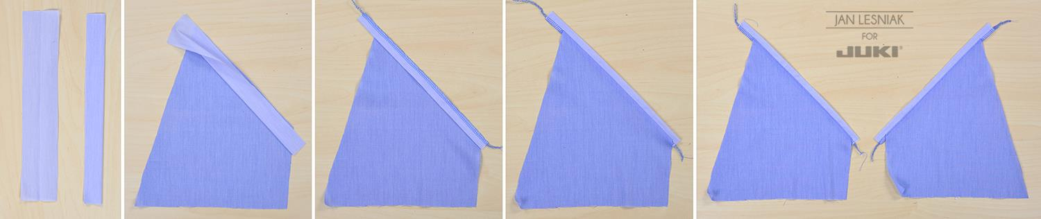 6. Na formie przodu bluzy wprowadź skośne cięcie (T = 11 cm / S = 5 cm). Na bocznym panelu narysuj kieszonkę (U = 25 cm / W = 10 cm). Rozdziel przód na środkową część i boczny panel.