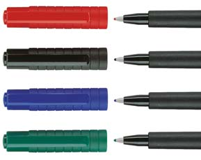 FOLIOPIS MULTIMARK Z GUMKĄ FABER-CASTEL Pisze po wszystkich gładkich powierzchniach: po foliach do rzutników, płytach CD, szkle, metalu, plastiku itp.