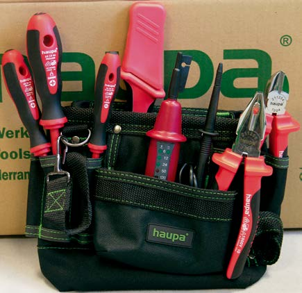 HAUPA ToolBelt 1000 V 8 kieszeni do segregowania narzędzi, materiał: specjalnie wzmocniony poliester 600D. Tool belt 220105.