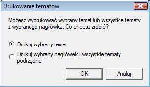 Drukowanie opisu pomocy Informacje podane w pomocy do aplikacji P-touch Editor można wydrukować. Do wydrukowania treści pomocy do aplikacji P-touch Editor użyj normalnej drukarki.