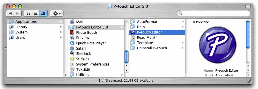 Korzystanie z aplikacji P-touch Editor w systemie Macintosh W tej części znajdują się ogólne informacje na temat aplikacji P-touch Editor.