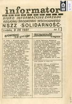 03.1981, Nr 22 Lublin, 06.04.1981 Nr 23 Lublin, 14.04.1981, Nr 24 Lublin, 21.04.1981, Nr 25 Lublin, 27.04.1981, Nr 26 Lublin, 05.05.1981 (wydanie spec.) Nr 27 Lublin, 11.05.1981, Nr 28 Lublin, 14.05.1981, Nr 29 Lublin, 25.