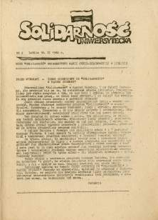 Biuletyn Informacyjny NSZZ «Solidarność» Uniwersytetu Marii Curie-Skłodowskiej w Lublinie Nr 1-Lublin 11.11.1980, Nr 2-Lublin 18.11.1980, Nr 3-Lublin 25.11.1980, Nr 4-Lublin 01.12.