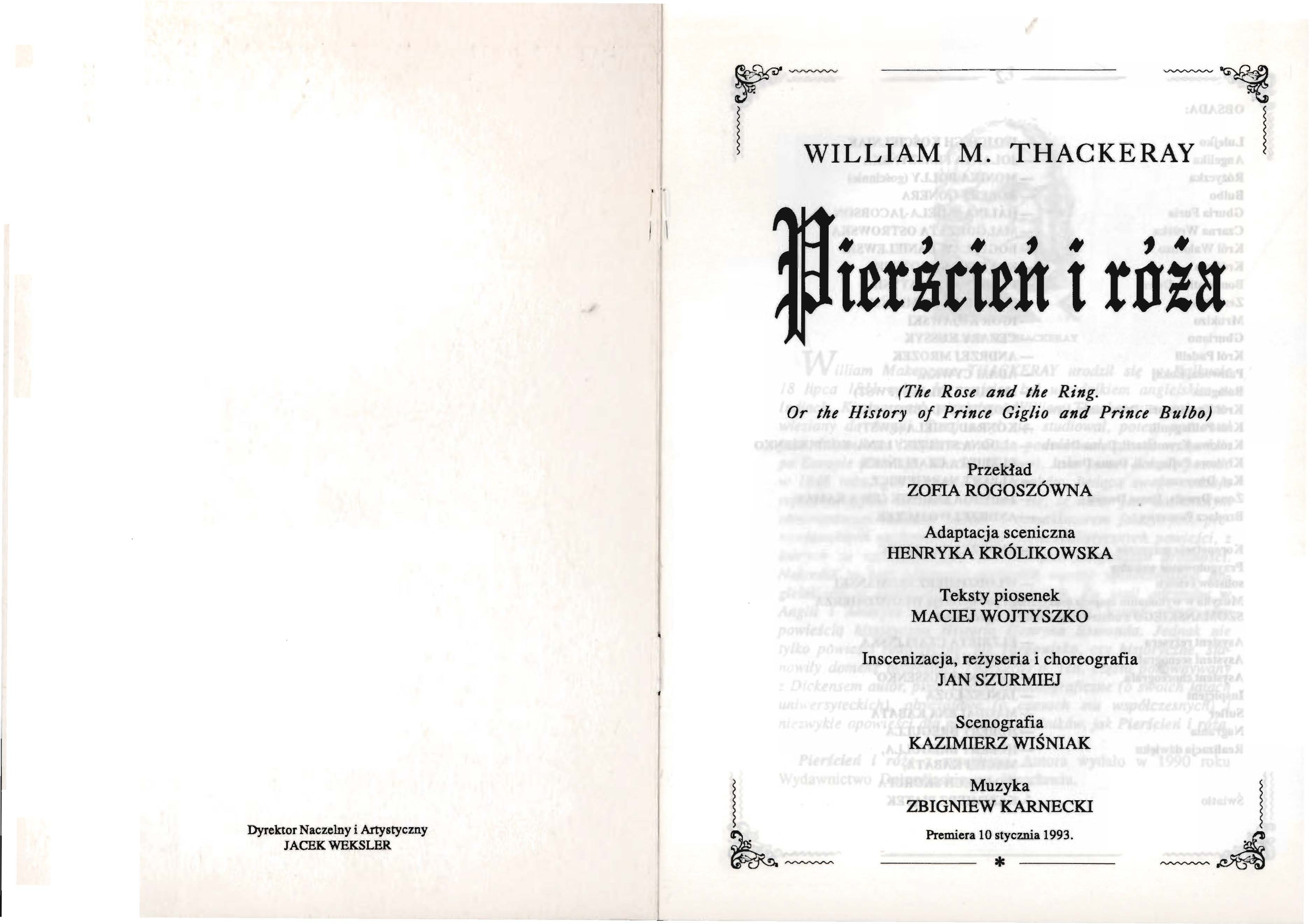 '.. WILLIAM M. THACKERAY (Tiu Rose and tlze Ring.