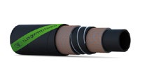 Wąż gumowy Airgen czarna guma SBR/EPDM odporna na warunki atmosferyczne czarna guma SBR - gładka ścianka oplot tekstylny Temperatura pracy [ C]: -30 C do +80 C do sprężonego powietrza i obojętnych