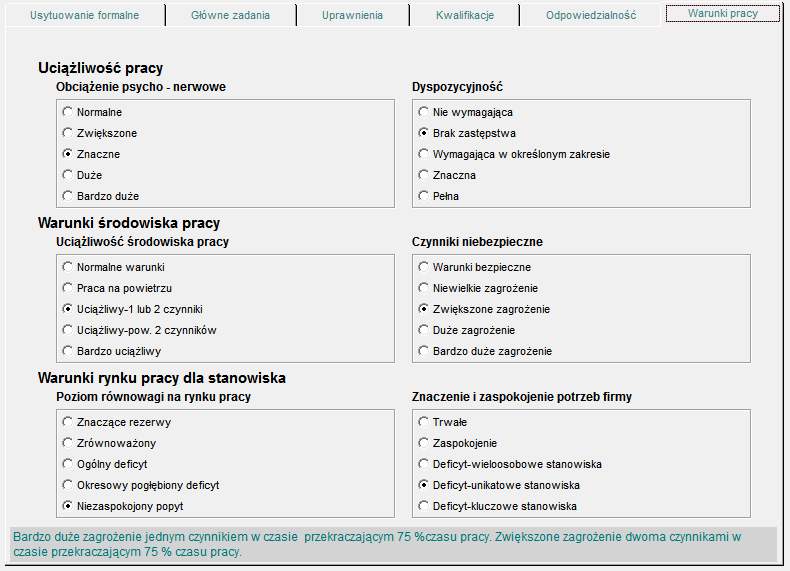 Kryteria te dobierane są osobno do każdego stanowiska.