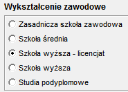 Napisy znajdujące się na samym dole zmieniają się zależnie od tego na jakie kryterium najechało się myszką.