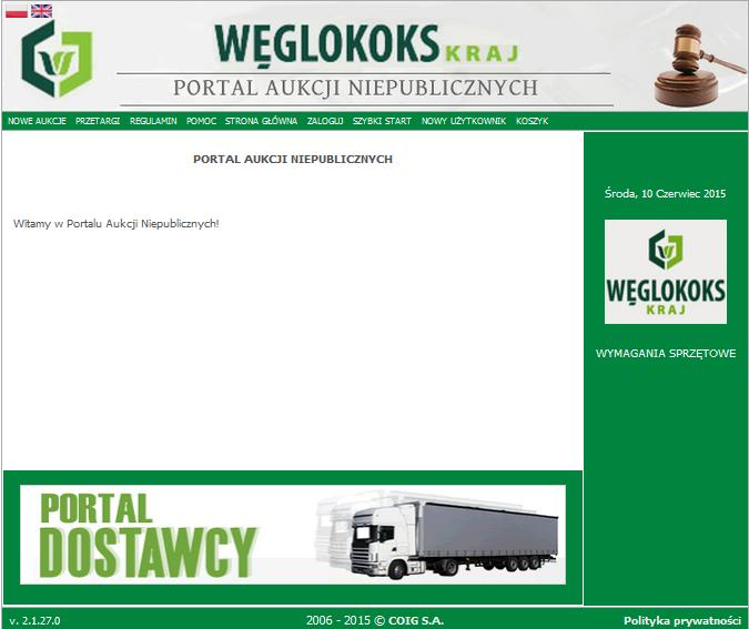 Opis postępowania dla uczestników aukcji Aby przystąpić do aukcji elektronicznej, należy