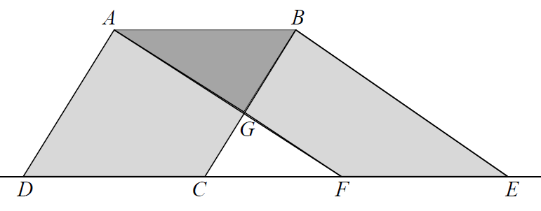 Zad. 12. Równoległobok, w którym stosunek długości sąsiednich boków wynosi 2:3, podzielono wzdłuż przekątnej o długości 13 cm na dwa przystające trójkąty.