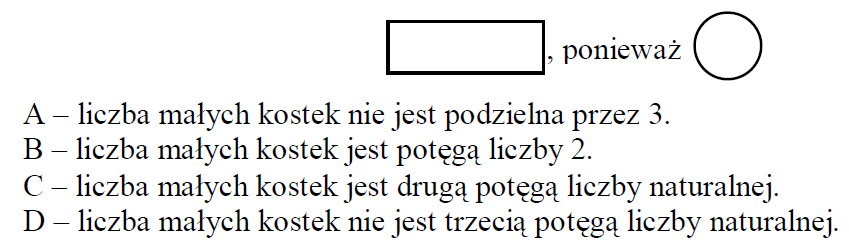 Zad. 16. Każdy z dwóch jednakowych sześcianów o krawędzi 2 cm podzielono na mniejsze sześciany o krawędzi 1 cm.
