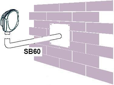 instalacji na murze Uchwyt SB60 może być użyty