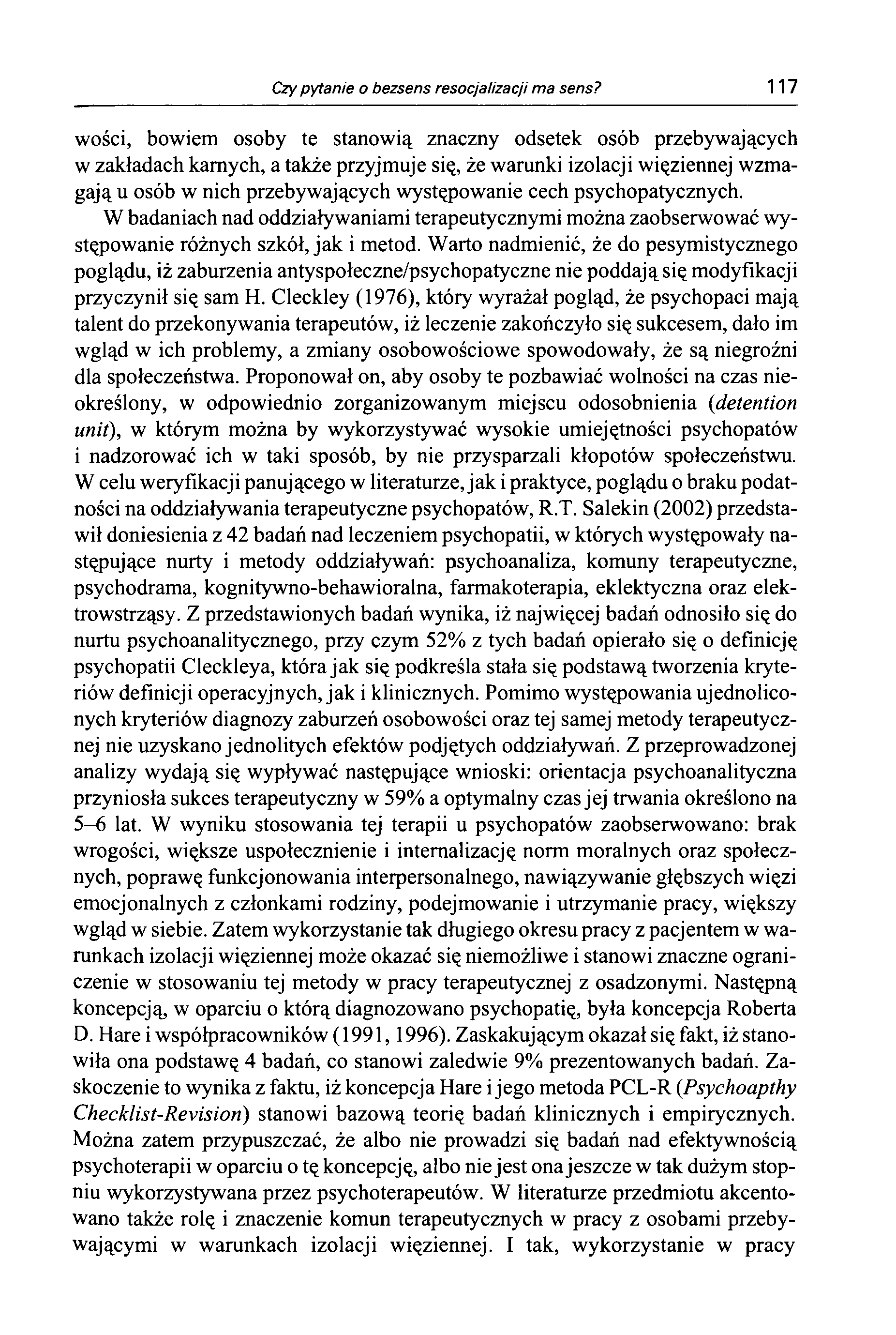 Czy pytanie o bezsens resocjalizacji ma sens?