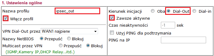 2. Konfiguracja klienta VPN (Vigor2920) Przejdź do zakładki VPN i Dostęp Zdalny>>Protokoły VPN w panelu konfiguracyjnym routera i sprawdź (lub zaznacz) czy jest włączona obsługa protokołu IPSec.