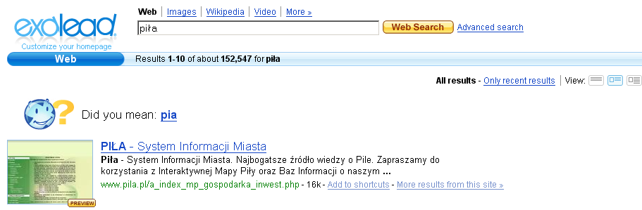 Wyszukujemy dokumenty zawierające term piła ale takie, w których nie