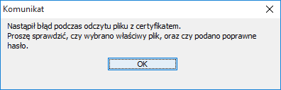 Wymagane jest jedynie używanie klucza wygenerowanego za pomocą procedury wskazanej w rozdziale Instrukcja generacji klucza i podpisywania dokumentów SODiR Online.