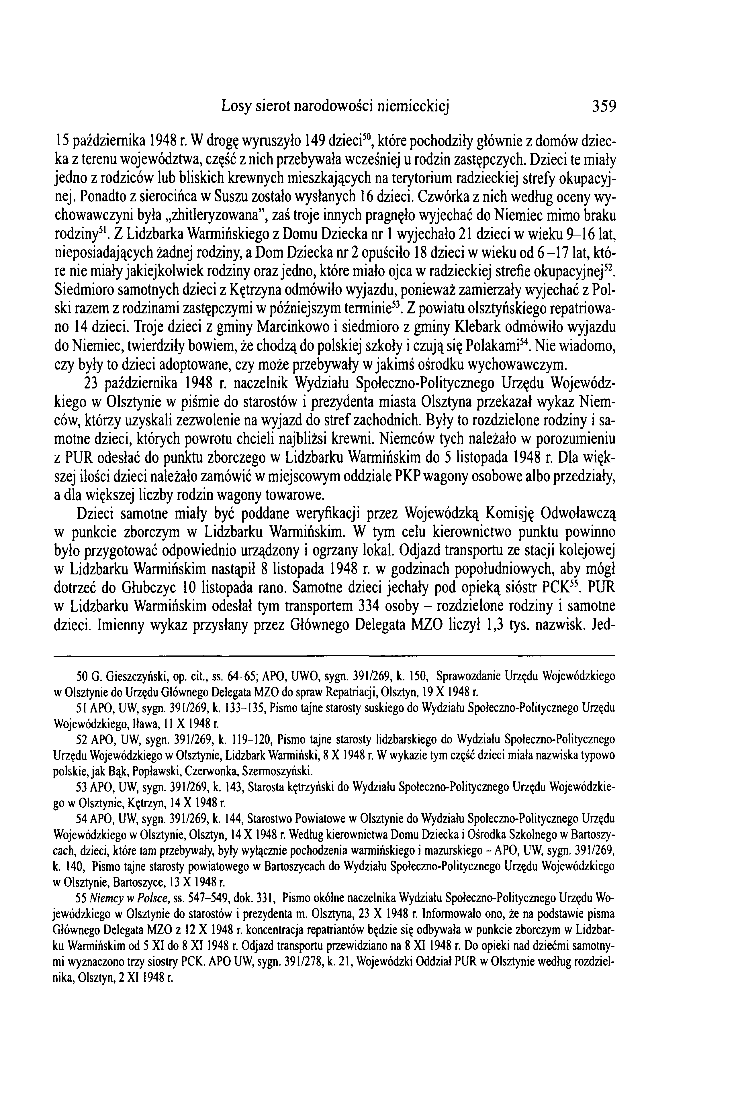 Losy sierot narodowości niemieckiej 359 15 października 1948 r.