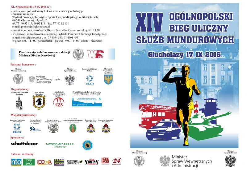 Wszelkie informacje, regulaminy oraz formularz rejestracyjny dostępne są na stronie: www.biegzpolicja.pl Bieg uliczny służb mundurowych 17 września 2016 r.