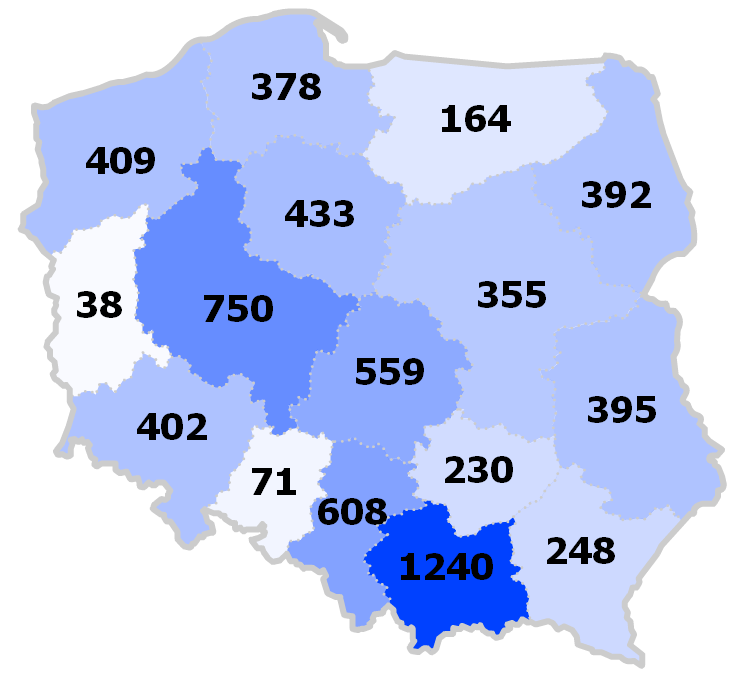 Medialność w regionach Wykres 3.