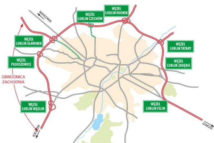 Rys historyczny Obwodnica Lublina znajduje się w ciągu dróg ekspresowych S12, S17 i S19 i składa się z trzech odcinków: zachodniego, północnego, wschodniego, w ciągu S19 w ciągu S12/S17/S19 w ciągu