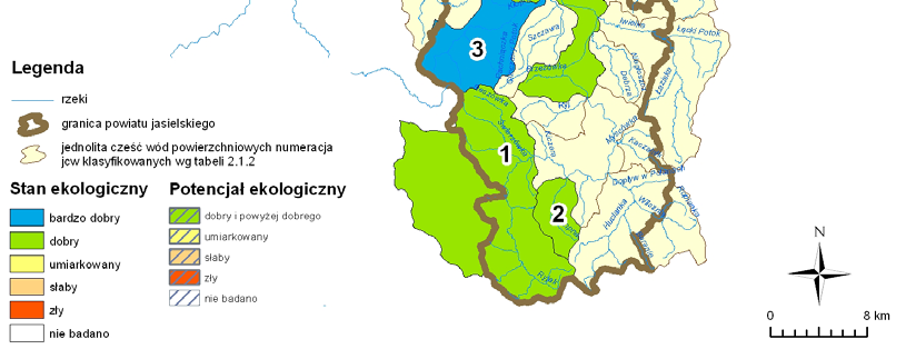 stanu/potencjału ekologicznego jednolitych części wód