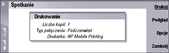 Drukowanie za po rednictwem po³±czenia w podczerwieni Drukowanie za po rednictwem po³±czenia w podczerwieni Je li drukarka jest wyposa ona w port podczerwieni, mo na drukowaæ na niej obiekty
