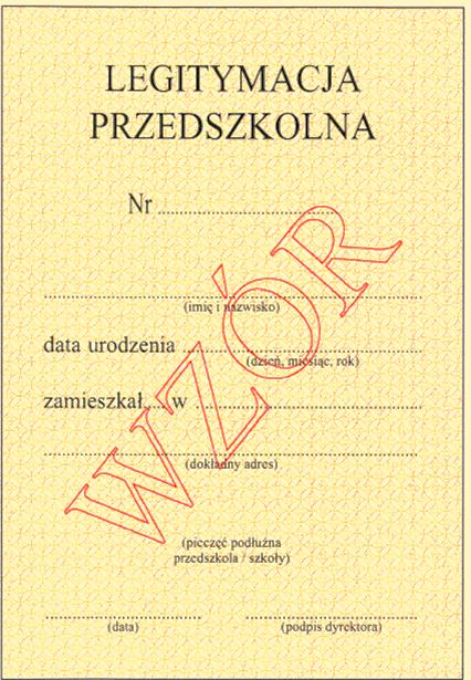 Wzór nr 16 do 34 i 43 WZÓR LEGITYMACJI