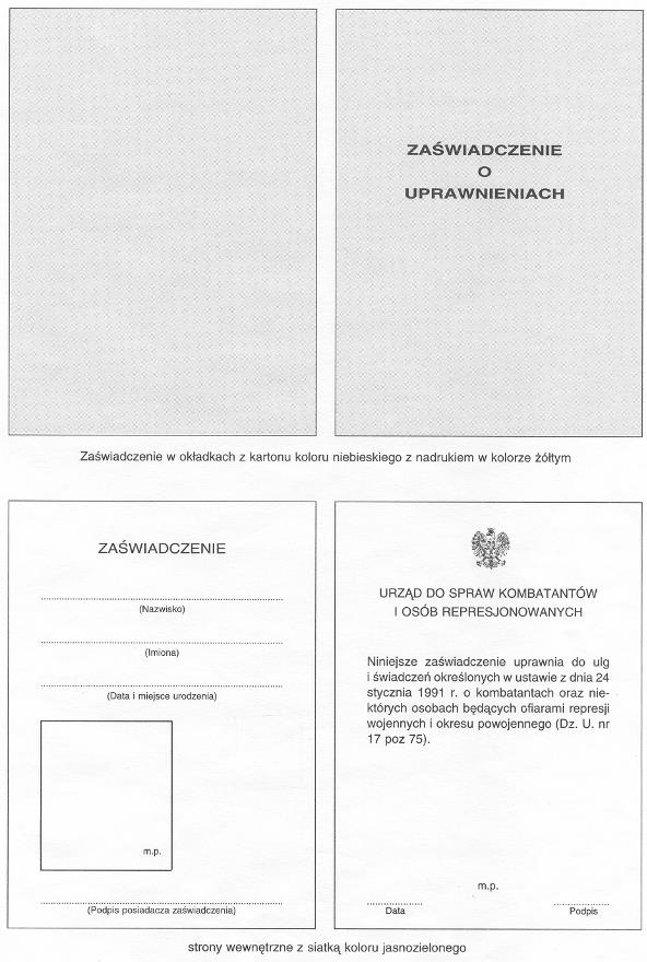 Wzór nr 46(2) do 37 WZÓR ZAŚWIADCZENIA O UPRAWNIENIACH