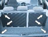 114 WASZ PEUGEOT 206 W SZCZEGÓŁACH ELEMENTY WYPOSAŻENIA BAGAŻNIKA (hatchback) Tylna półka
