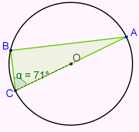 str. 6 Temat: Okrąg opisany na trójkącie - rozwiązywanie zadań Praca z apletem figury16: Aplet pomoże ci w rozwiązywaniu zadań polegających na obliczaniu miar kątów w trójkącie wpisanym w okrąg.