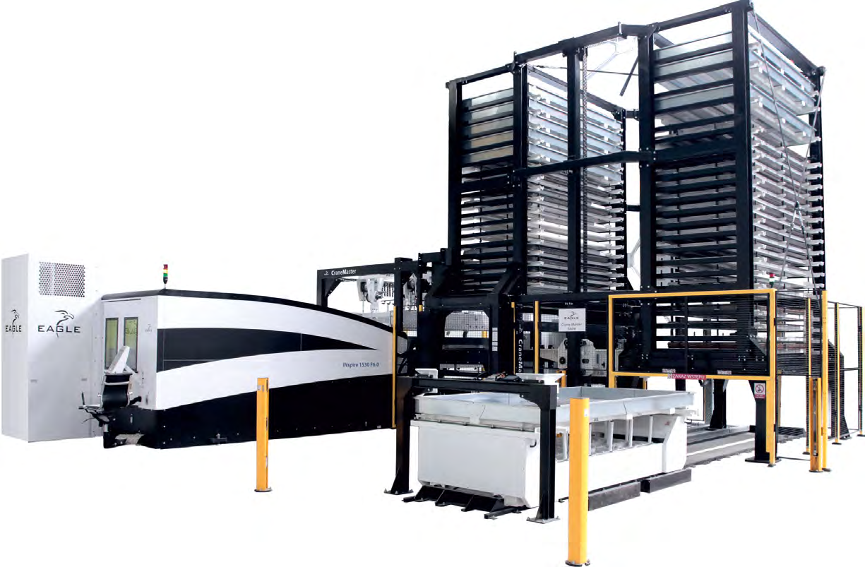 I OSPRZĘT GAZOWY 01 Crane Master Store Zintegrowany system załadunkowo - rozładunkowy oferujący wydajne połączenie między wycinarką laserową a systemem magazynowym, sprawia, że automatyzacja