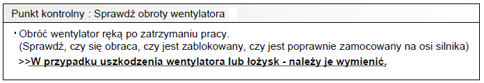 4. Silnik wentylatora jednostki wewnętrznej Ogólny stan